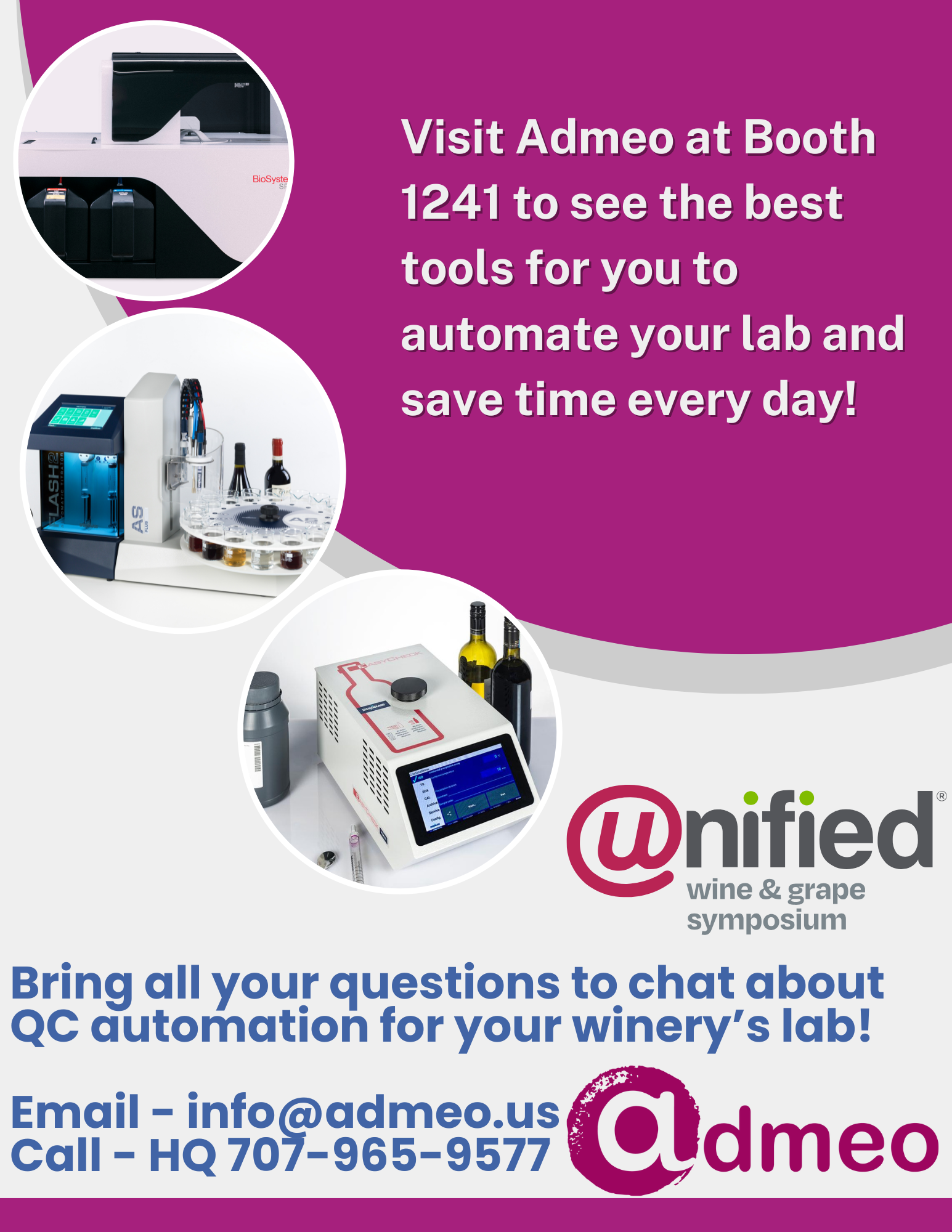 Bring your QC/QA questions to Admeo at Unified - Booth 1241!